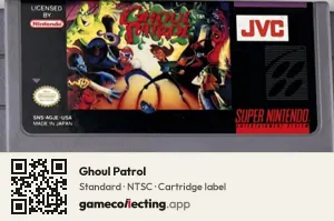 Ghoul Patrol Super Nintendo Entertainment System, NTSC cartridge label