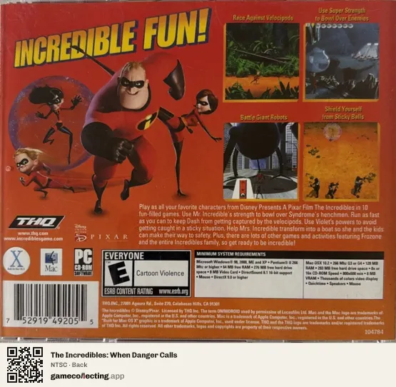 The Incredibles: When Danger Calls Computer, NTSC box back