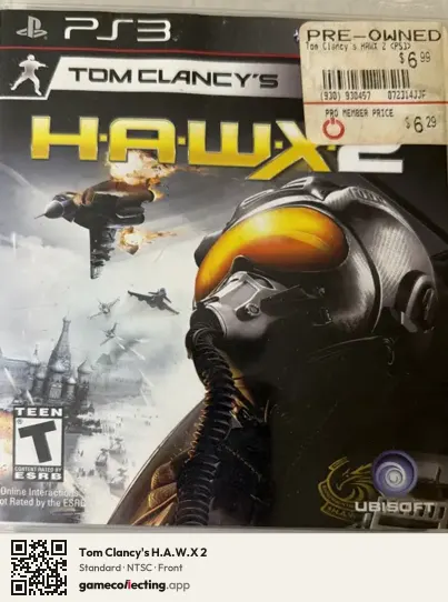 Tom Clancy's H.A.W.X 2 PlayStation 3, NTSC box front
