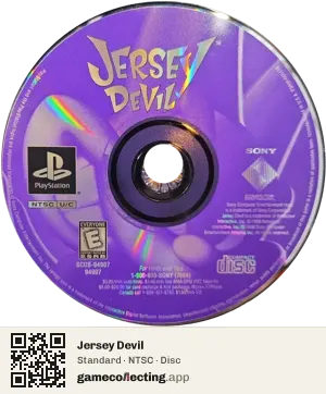 Jersey Devil PlayStation, NTSC disc