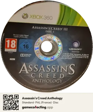Assassin's Creed Anthology Xbox 360, PAL disc