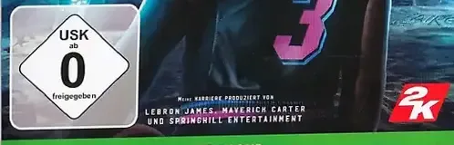 NBA 2K20, the USK square on its front