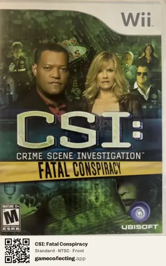 CSI: Fatal Conspiracy Nintendo Wii, NTSC box front