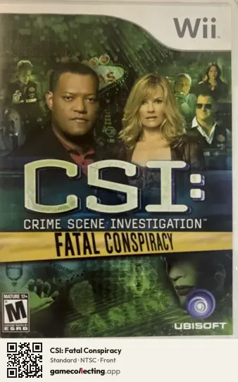 CSI: Fatal Conspiracy Nintendo Wii, NTSC box front