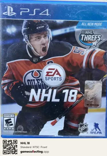 NHL 18 PlayStation 4, NTSC box front