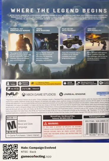 Halo: Campaign Evolved PlayStation 5, NTSC box back