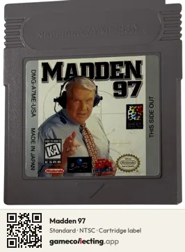 Madden 97 Game Boy, NTSC cartridge label