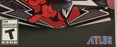 Persona 5 Tactica, the ESRB box on its front