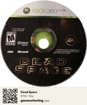 Dead Space Xbox 360, NTSC disc