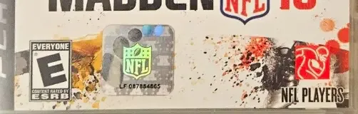 Madden NFL 10, the ESRB box on its front