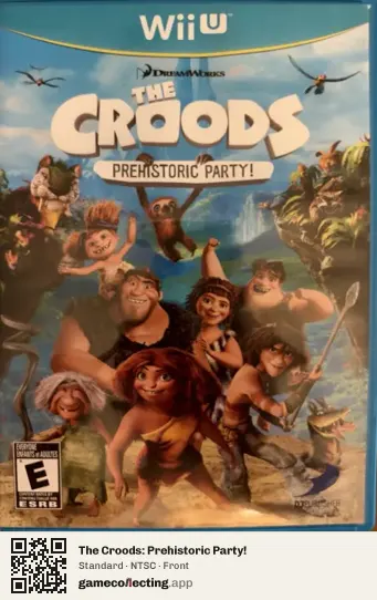 The Croods: Prehistoric Party! Nintendo Wii U, NTSC box front