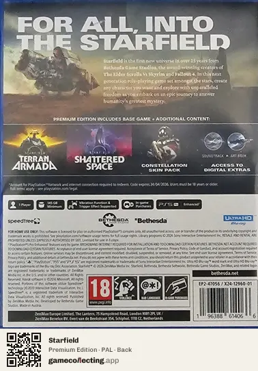 Starfield PlayStation 5, PAL box back