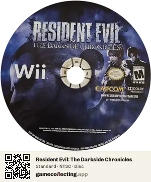 Resident Evil: The Darkside Chronicles Nintendo Wii, NTSC disc