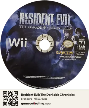 Resident Evil: The Darkside Chronicles Nintendo Wii, NTSC disc