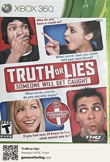 Truth or Lies Xbox 360, NTSC box front