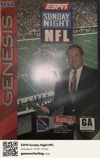 ESPN Sunday Night NFL Sega Mega Drive / Genesis, NTSC box front