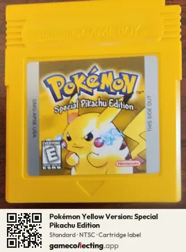 Pokémon Yellow Version: Special Pikachu Edition Game Boy, NTSC cartridge label
