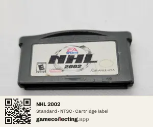 NHL 2002 Game Boy Advance, NTSC cartridge label