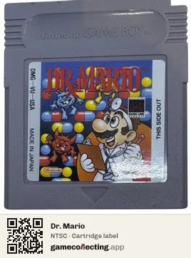 Dr. Mario Game Boy, NTSC cartridge label