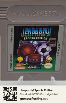 Jeopardy! Sports Edition Game Boy, NTSC cartridge label
