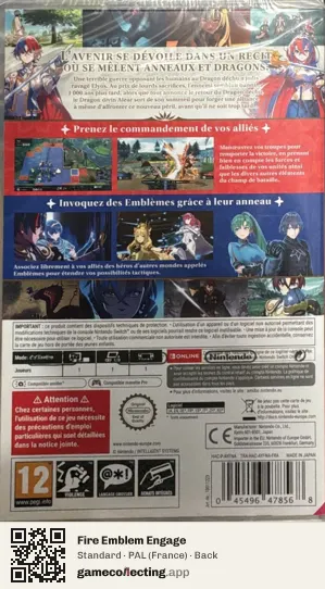 Fire Emblem Engage Nintendo Switch, France box back