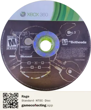 Rage Xbox 360, NTSC disc