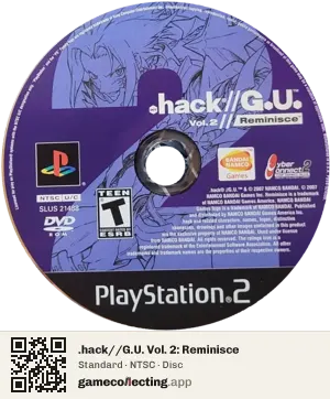 .hack//G.U. Vol. 2: Reminisce PlayStation 2, NTSC disc