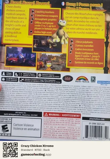 Crazy Chicken Xtreme PlayStation 5, NTSC box back
