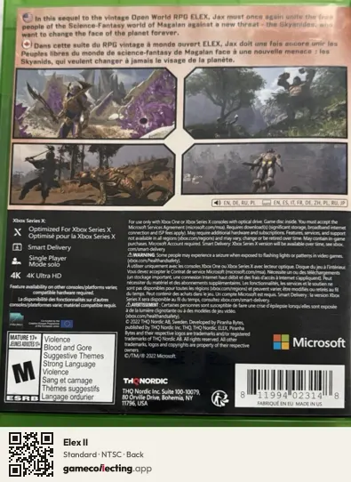 Elex II Xbox Series X, NTSC box back
