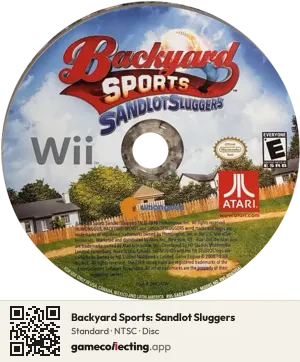 Backyard Sports: Sandlot Sluggers Nintendo Wii, NTSC disc