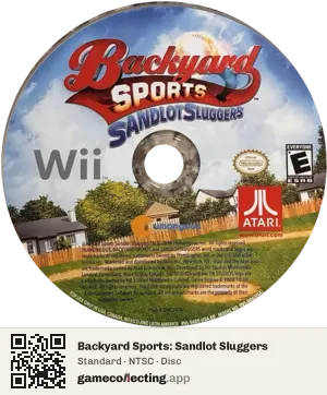 Backyard Sports: Sandlot Sluggers Nintendo Wii, NTSC disc