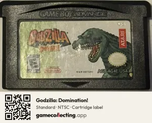 Godzilla: Domination! Game Boy Advance, NTSC cartridge label