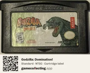 Godzilla: Domination! Game Boy Advance, NTSC cartridge label