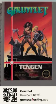 Gauntlet Nintendo Entertainment System, NTSC cartridge label