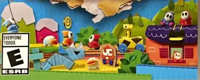 Yoshi's Crafted World, the ESRB box on its front