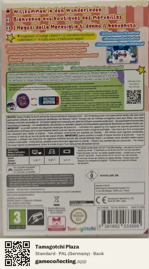 Tamagotchi Plaza Nintendo Switch, Germany box back