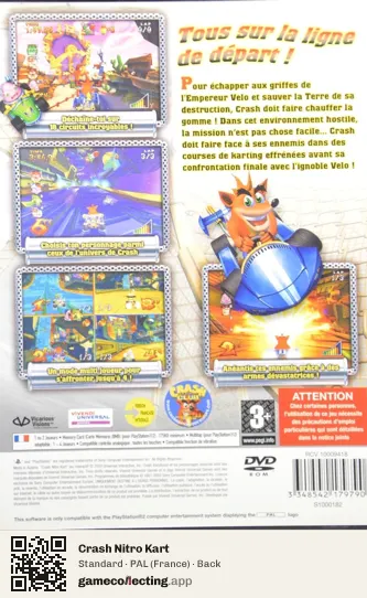 Crash Nitro Kart PlayStation 2, France box back