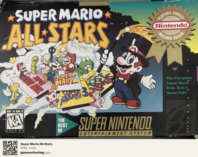 Super Mario All-Stars Super Nintendo Entertainment System, NTSC box front