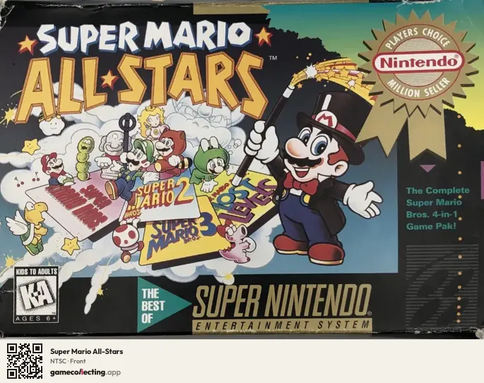 Super Mario All-Stars Super Nintendo Entertainment System, NTSC box front