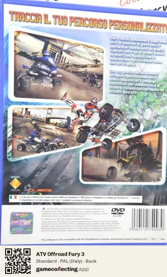 ATV Offroad Fury 3 PlayStation 2, Italy box back