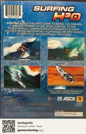 Surfing H3O PlayStation 2, NTSC box back