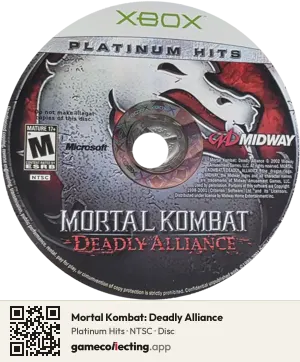 Mortal Kombat: Deadly Alliance Xbox, NTSC disc