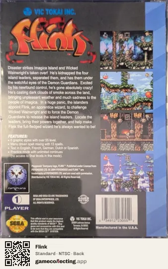 Flink Sega Mega-CD / Sega CD, NTSC box back