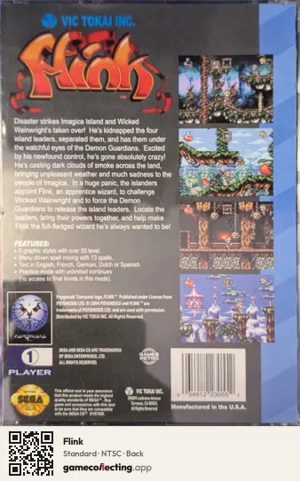 Flink Sega Mega-CD / Sega CD, NTSC box back