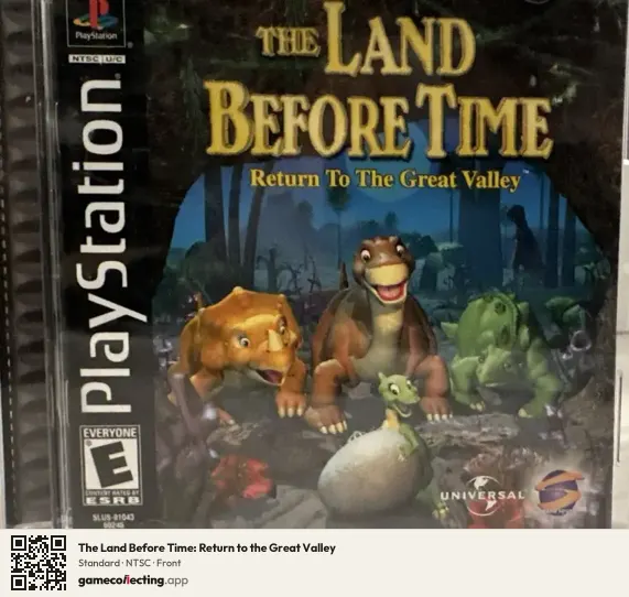 The Land Before Time: Return to the Great Valley PlayStation, NTSC box front