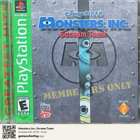 Monsters, Inc.: Scream Team PlayStation, NTSC box front