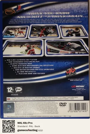 NHL Hitz Pro PlayStation 2, PAL box back