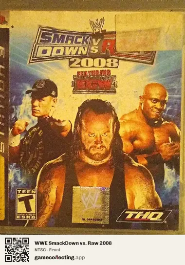 WWE SmackDown vs. Raw 2008 PlayStation 3, NTSC box front