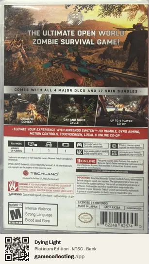 Dying Light Nintendo Switch, NTSC box back