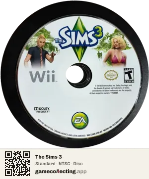 The Sims 3 Nintendo Wii, NTSC disc